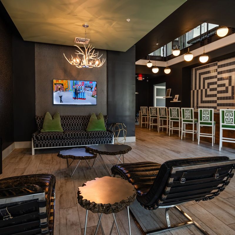 The Village at Commonwealth resident lounge and coffee bar